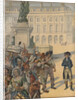 Illustration of Napoleon Standing Up to a Revolutionary Mob by Jacques Onfroy de Breville