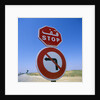 Stop and No Left Turn Signs by Anonymous