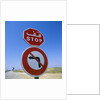Stop and No Left Turn Signs by Anonymous
