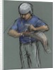 Illustration of a Jai Alai Player Putting on a Cesta by Alexandra Day