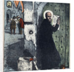Illustration of Saint Francis of Sales Posting Tracts on Protestant Homes by Anonymous
