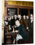 Alexander Graham Bell Making Telephone Call by Anonymous