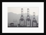 Cargo Cranes at Freight Terminal by Anonymous