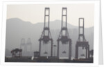 Cargo Cranes at Freight Terminal by Anonymous