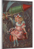 Fourth of July Postcard with a Girl and a Rocket by Anonymous