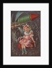 Fourth of July Postcard with a Girl and a Rocket by Anonymous