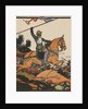 Illustration of Hernando Cortez in Battle by J.L. Kraemer