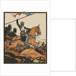 Illustration of Hernando Cortez in Battle by J.L. Kraemer