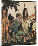Illustration of John Smith and Pocahontas by J.L. Kraemer