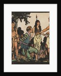 Illustration of John Smith and Pocahontas by J.L. Kraemer