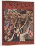 Illustration of Children Greeting Soldiers on Train by Norman Price
