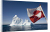 Greenland Flag on Arctic Umiaq Line Ferry by Anonymous