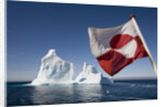 Greenland Flag on Arctic Umiaq Line Ferry by Anonymous