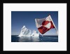 Greenland Flag on Arctic Umiaq Line Ferry by Anonymous