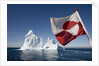Greenland Flag on Arctic Umiaq Line Ferry by Anonymous