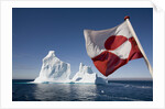 Greenland Flag on Arctic Umiaq Line Ferry by Anonymous