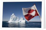 Greenland Flag on Arctic Umiaq Line Ferry by Anonymous