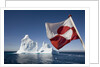 Greenland Flag on Arctic Umiaq Line Ferry by Anonymous