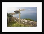 Direction Sign on Path Above Start Bay in Devon by Anonymous