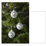 Mirrored Christmas Ornaments on Christmas Tree by Anonymous