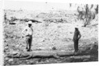 Hunter and Chinese Servant with Large Crocodile by Anonymous
