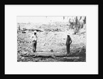 Hunter and Chinese Servant with Large Crocodile by Anonymous