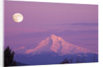 Mount Hood and Full Moon by Anonymous