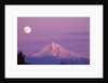 Mount Hood and Full Moon by Anonymous