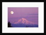 Mount Hood and Full Moon by Anonymous