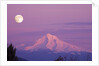 Mount Hood and Full Moon by Anonymous