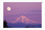 Mount Hood and Full Moon by Anonymous