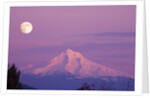Mount Hood and Full Moon by Anonymous
