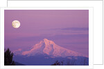 Mount Hood and Full Moon by Anonymous