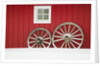 Wagon Wheels on Snow Against Stable by Anonymous