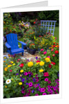 Backyard Flower Garden With Chair by Anonymous