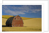 Red Barn in Wheat Field by Anonymous