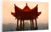 Pavilion Overlooking Karst Hills in Mist by Anonymous