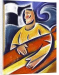 Man Carrying Surfboard by Anonymous