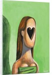 Woman with a heart cut out for a face by Anonymous