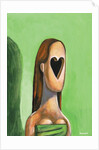 Woman with a heart cut out for a face by Anonymous