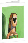 Woman with a heart cut out for a face by Anonymous