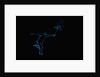 Figure running through the rain with an umbrella by Anonymous
