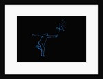Figure running through the rain with an umbrella by Anonymous