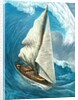 Sailboat caught in front of a large swell by Anonymous