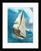Sailboat caught in front of a large swell by Anonymous