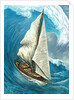 Sailboat caught in front of a large swell by Anonymous