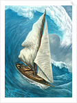 Sailboat caught in front of a large swell by Anonymous