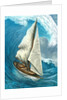 Sailboat caught in front of a large swell by Anonymous