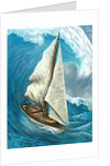 Sailboat caught in front of a large swell by Anonymous