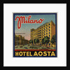 Hotel Aosta Milano Luggage Label by Anonymous